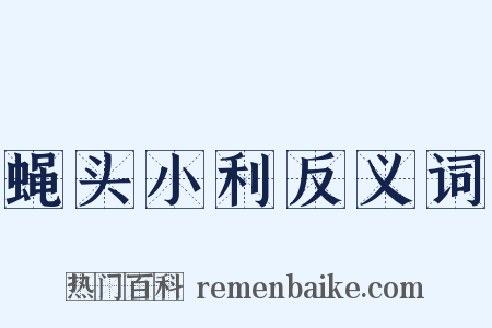 蝇头小利反义词是什么意思的图片
